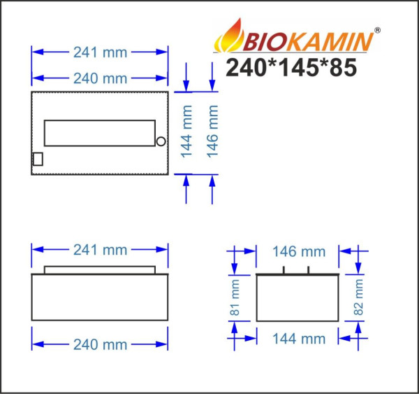 Parní krb 241 3D hloubka 146mm 1 barva Základní model 1