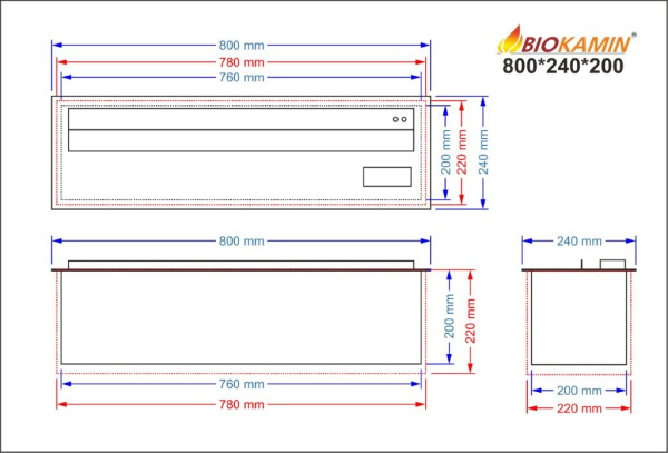 Parní krb 800 3D hloubka 240mm 1 barva 2
